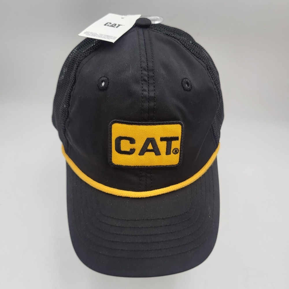Caterpillar Mesh Back Hat Pitch Black Adjustable New with Tag!